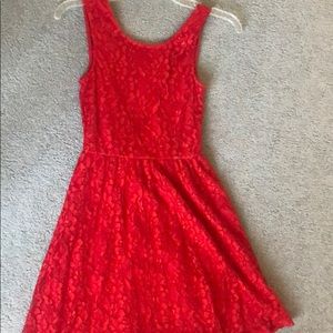 Red lace dress